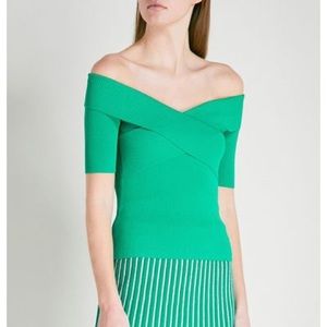 Sandro off-the-shoulder knitted top
